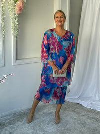 Bronx Blue Blossom Silk Dress
