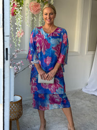 Bronx Blue Blossom Silk Dress