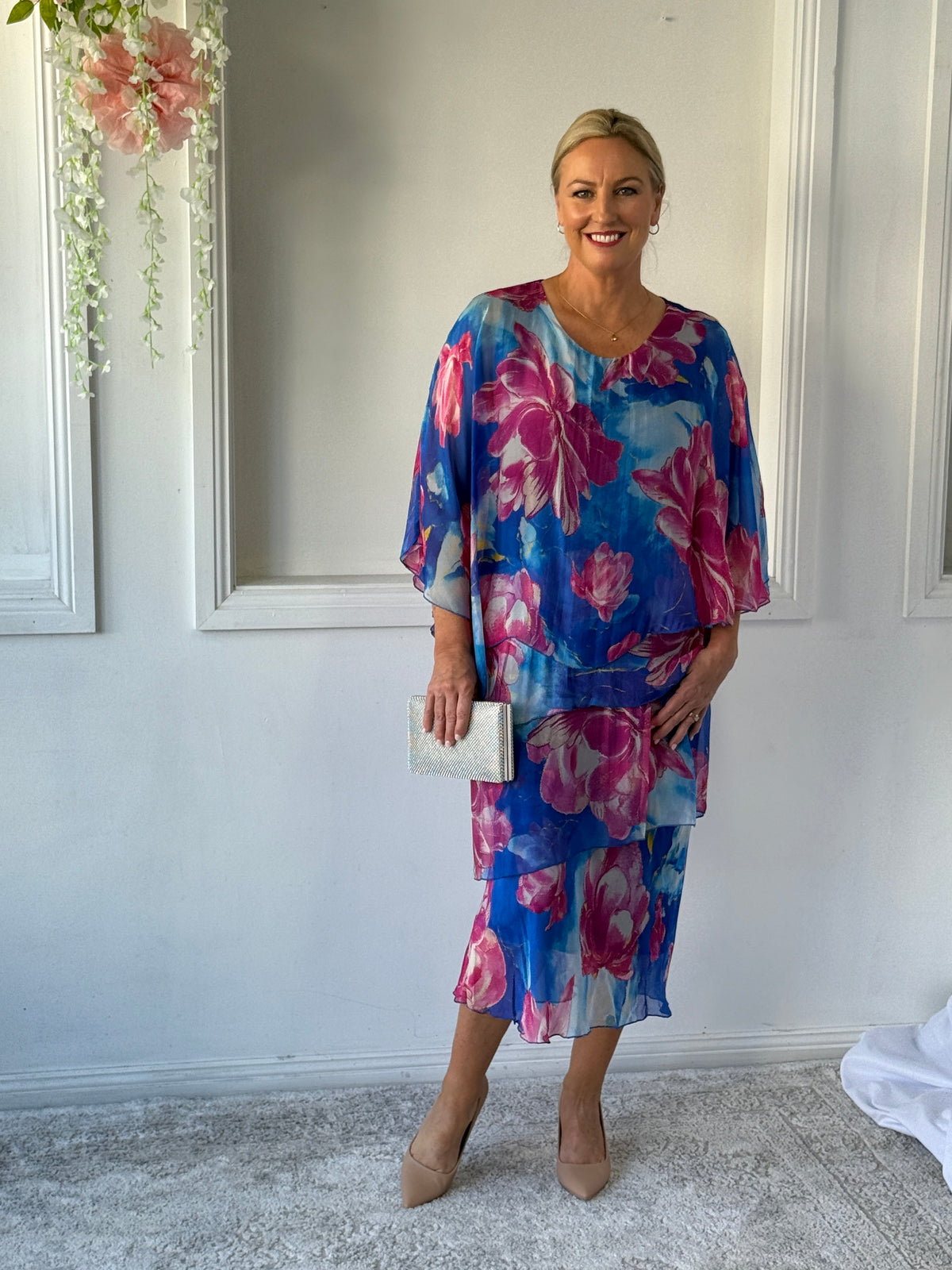 Bronx Blue Blossom Silk Dress