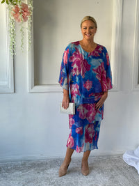 Bronx Blue Blossom Silk Dress