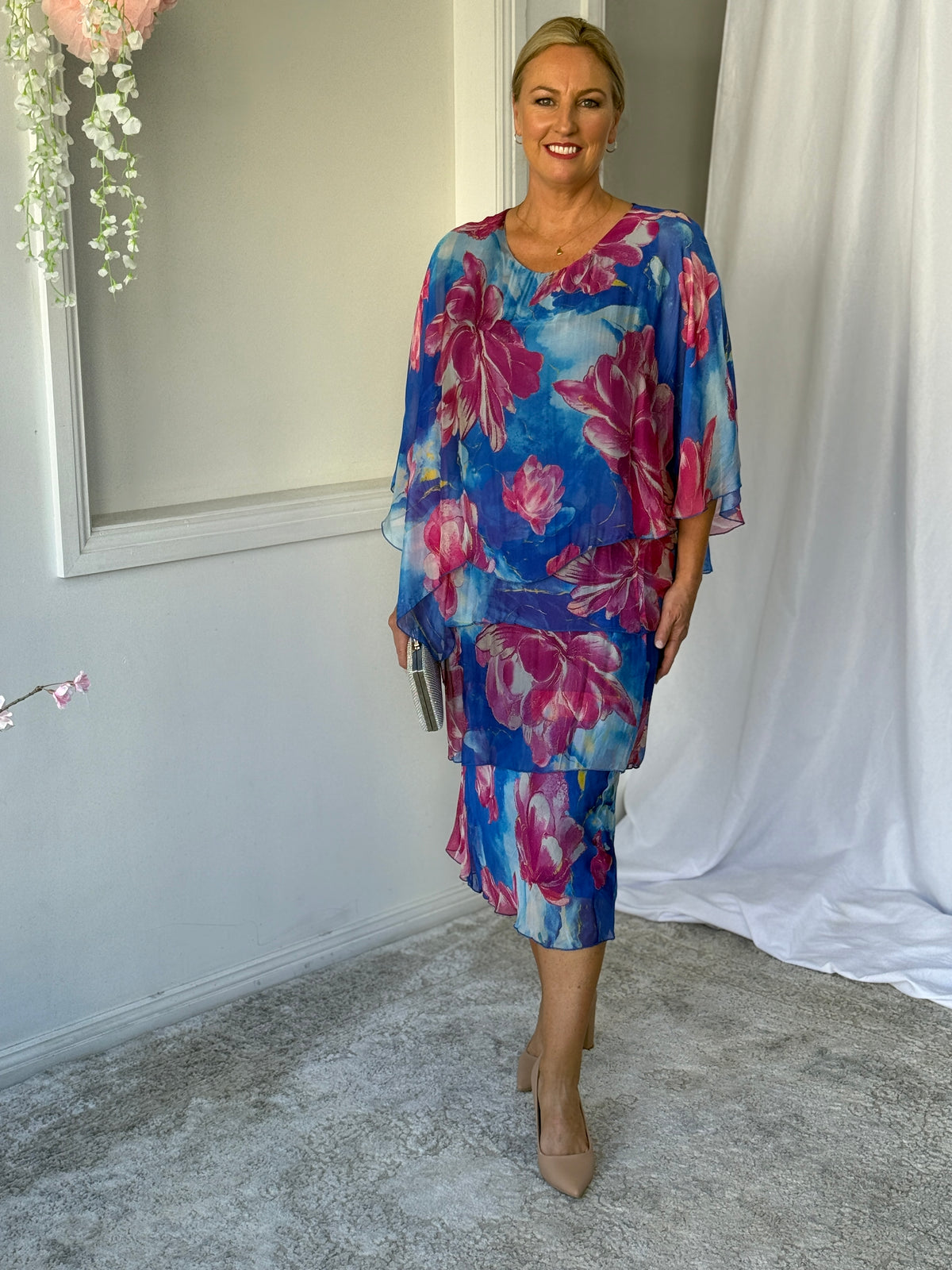 Bronx Blue Blossom Silk Dress