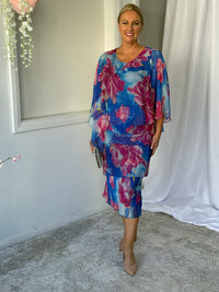 Bronx Blue Blossom Silk Dress