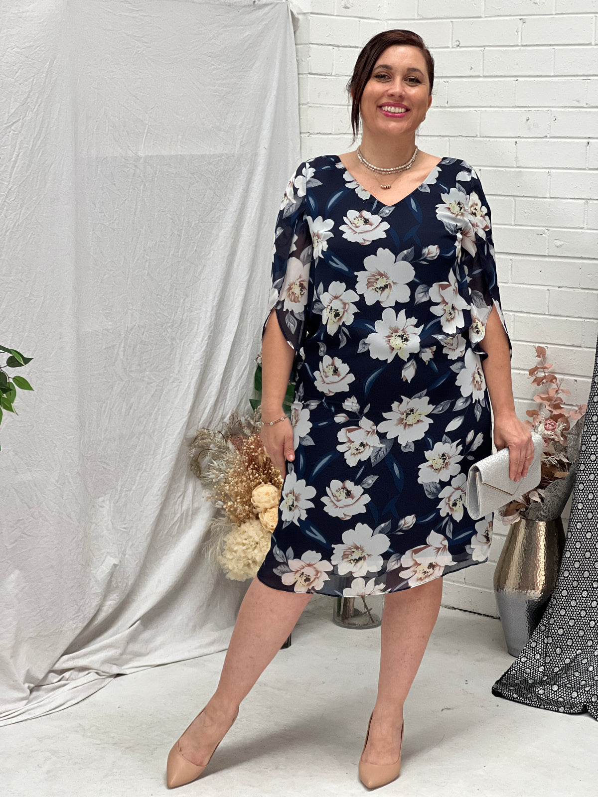 Chase Navy  Blossom Event Dress