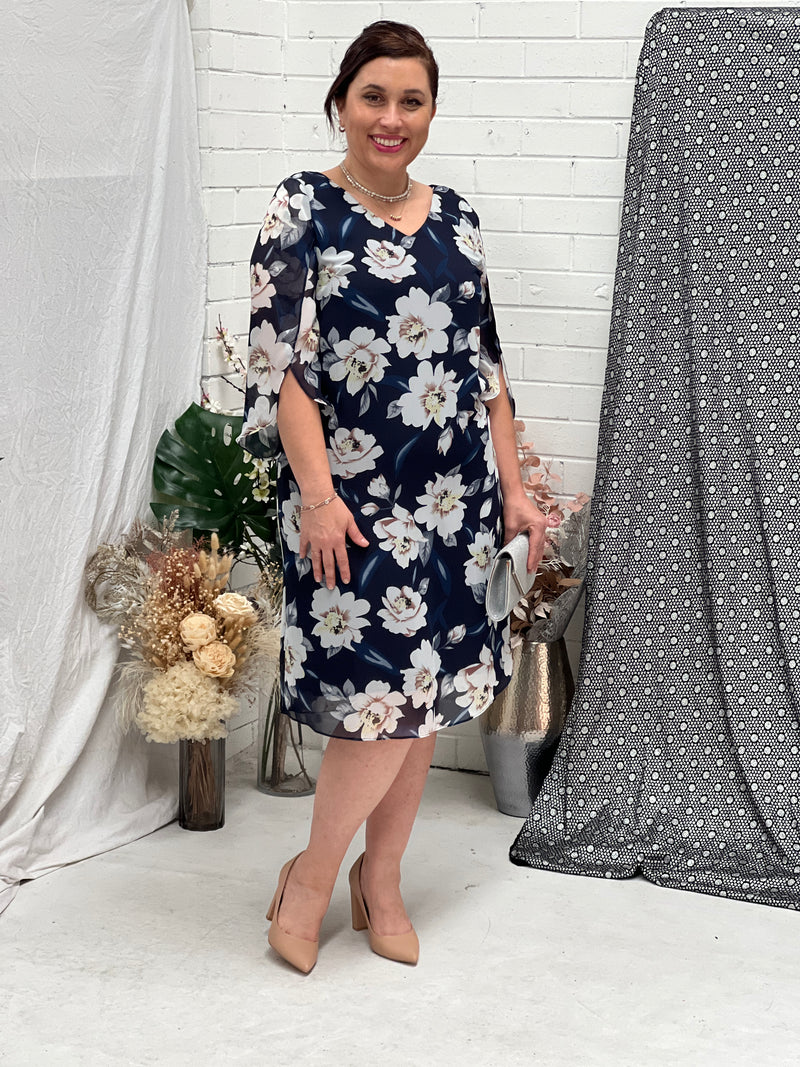 Chase Navy  Blossom Event Dress
