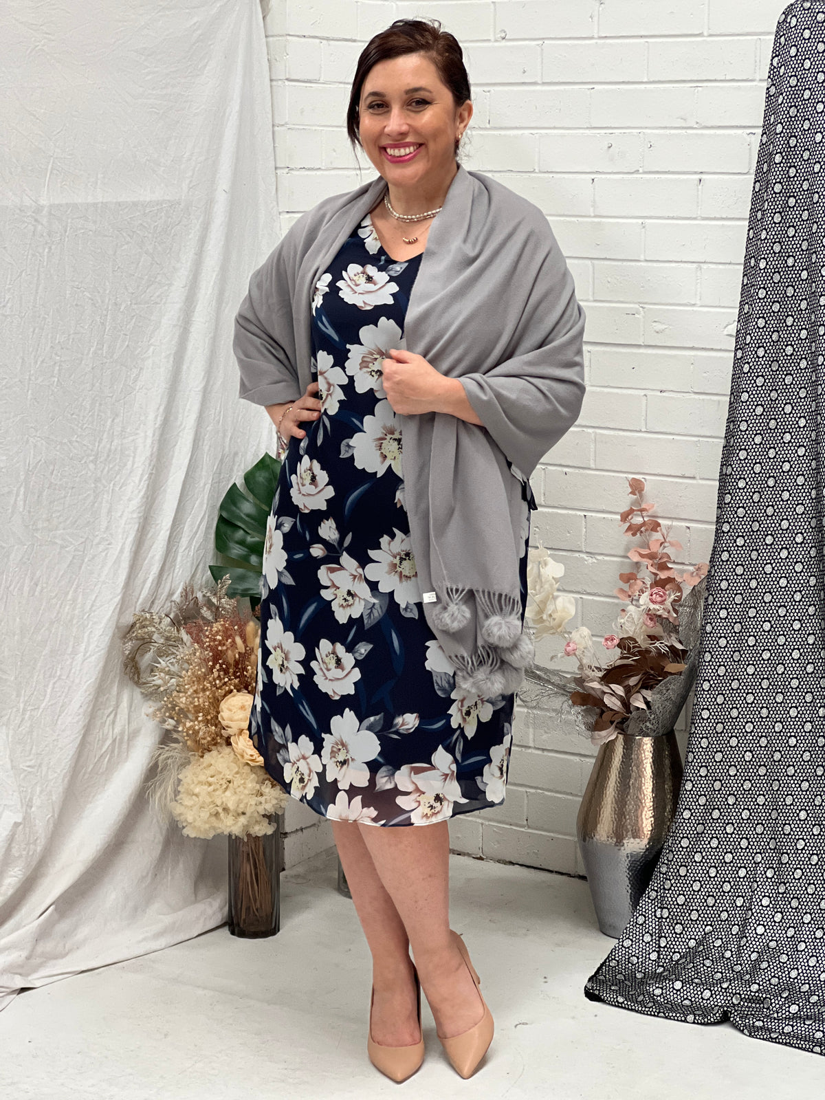 Chase Navy  Blossom Event Dress