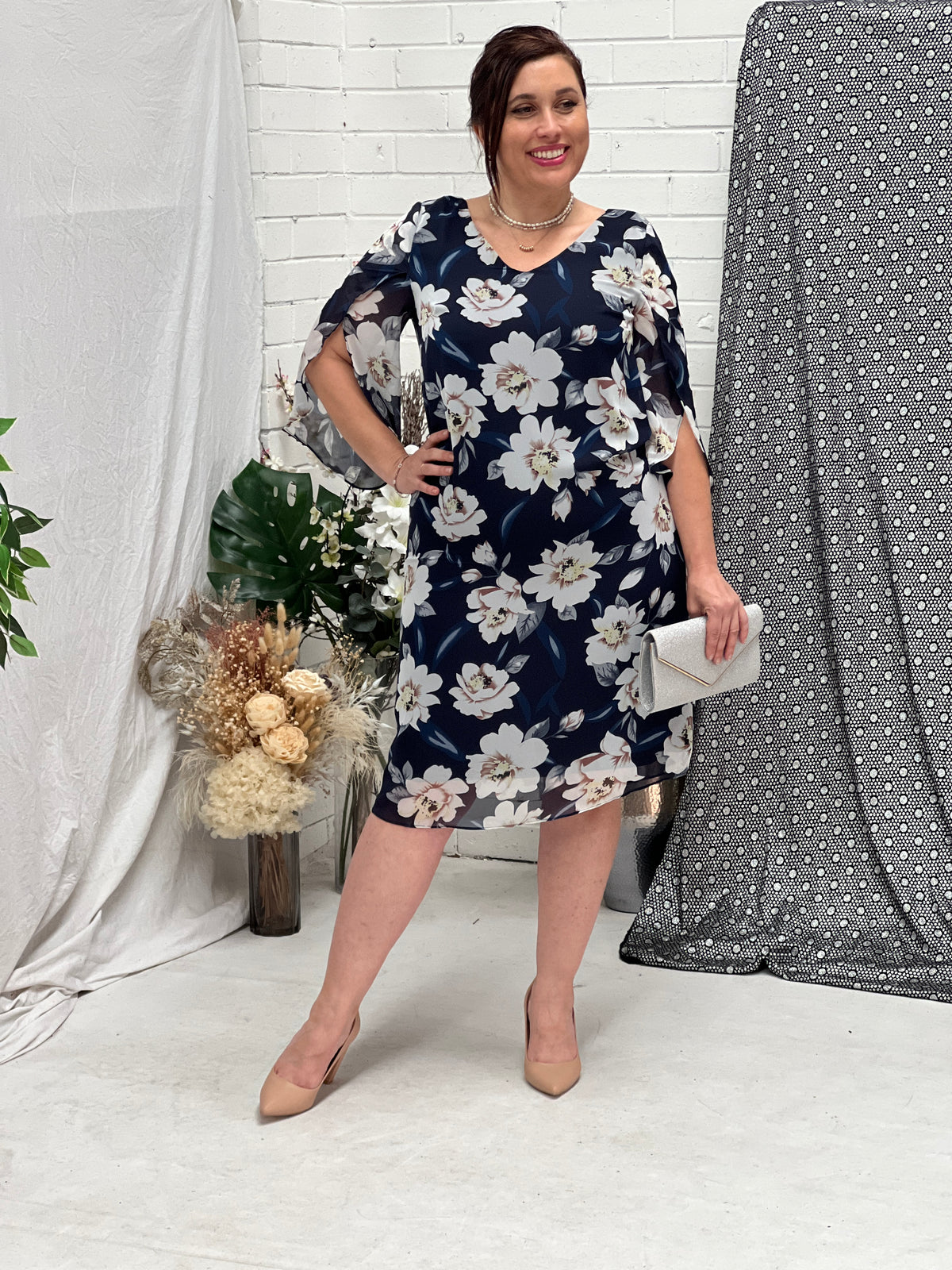 Chase Navy  Blossom Event Dress