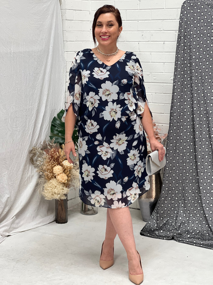Chase Navy  Blossom Event Dress