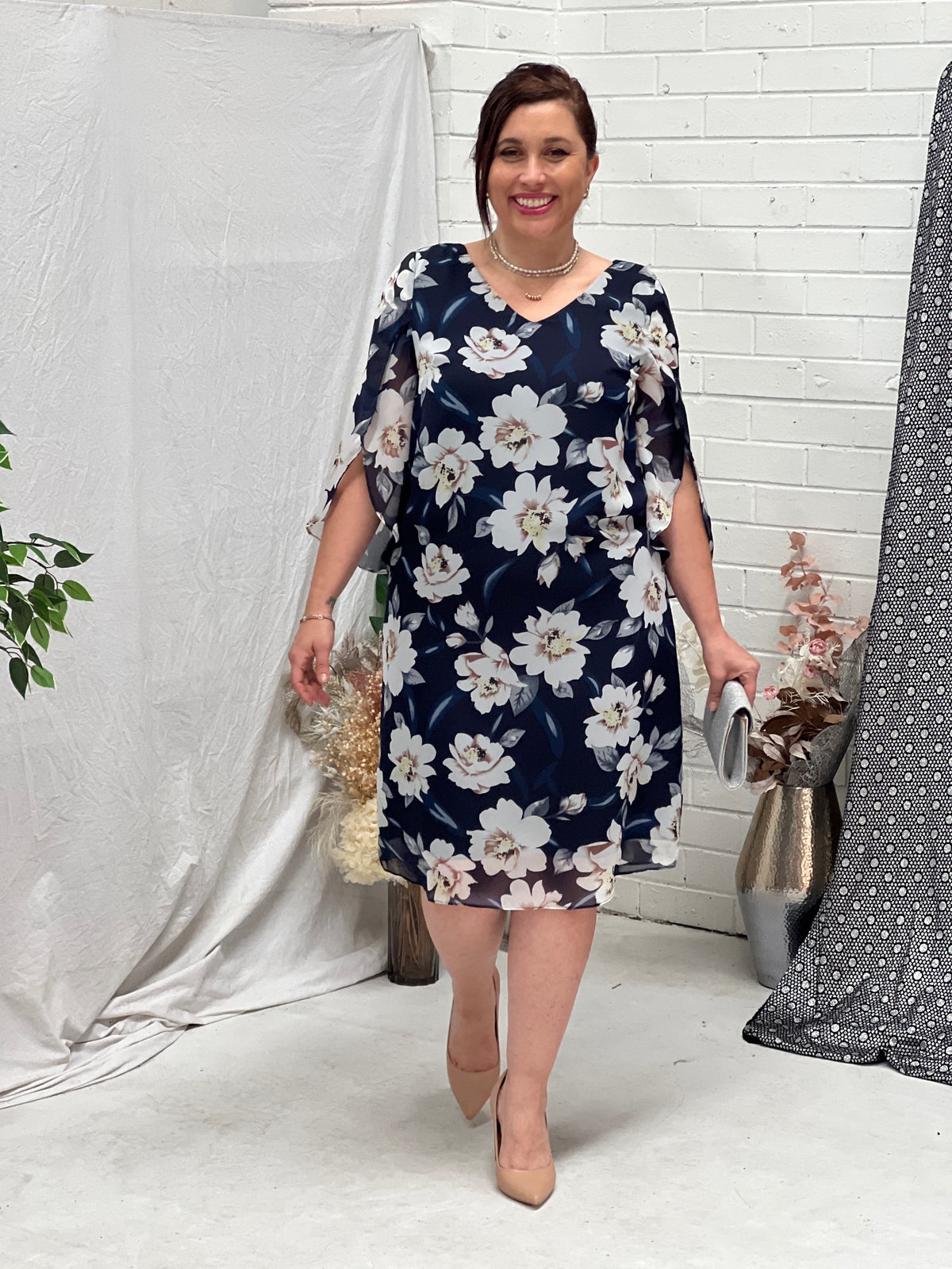 Chase Navy  Blossom Event Dress