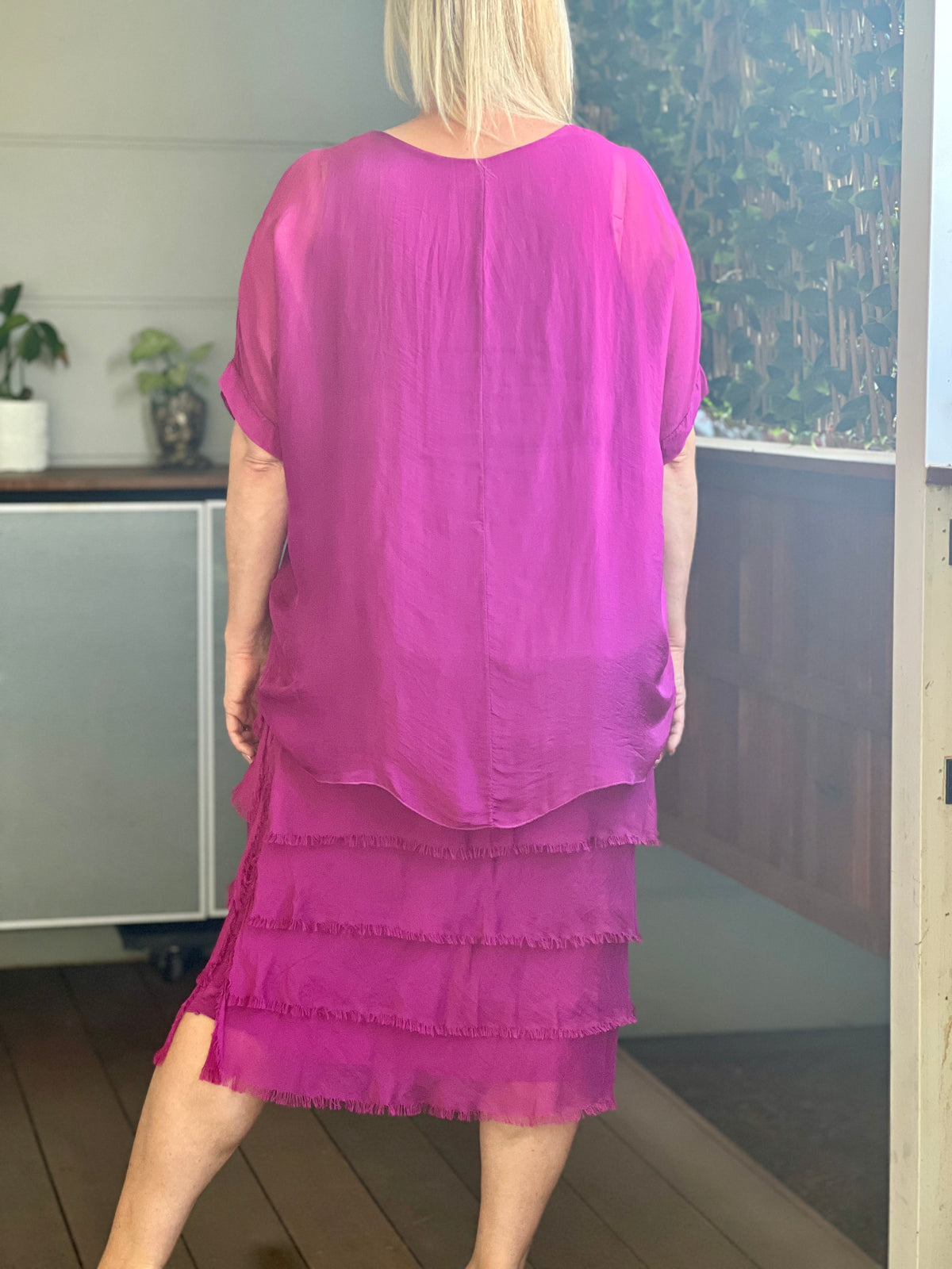 Clyde Orchid Silk Dress