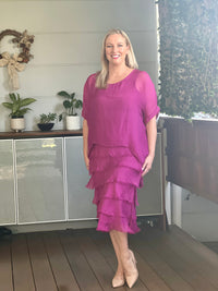 Clyde Orchid Silk Dress