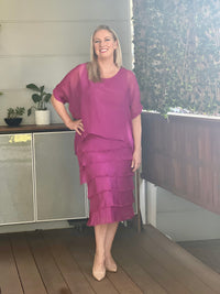 Clyde Orchid Silk Dress