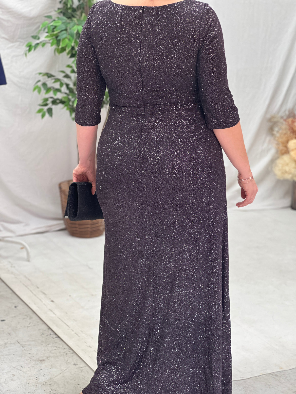 Constantine Black Glitter Gown