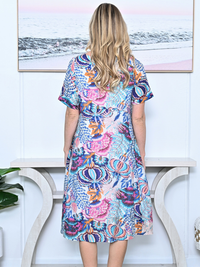 Demi Royal Abstract Layering Dress