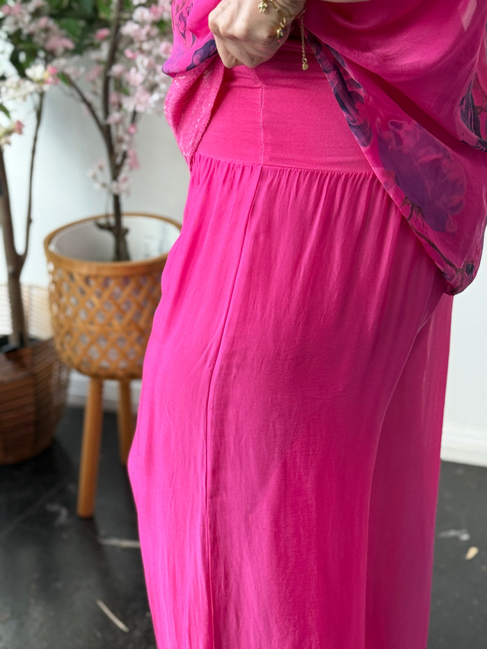 Drayton Fuchsia Silk Pants