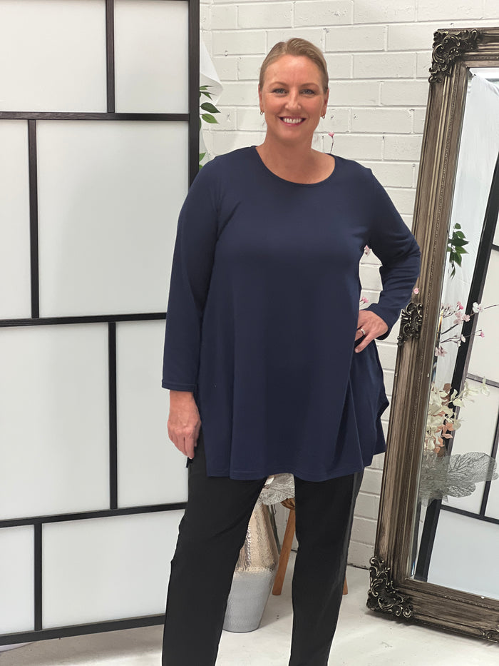 Dyna Navy Soft Knit Tunic
