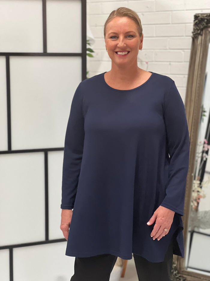 Dyna Navy Soft Knit Tunic