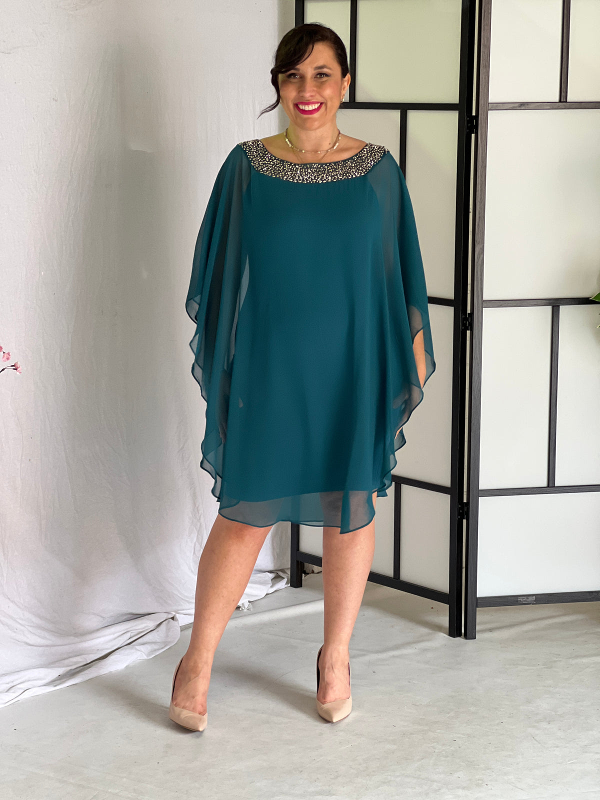 Etan Teal Evening Dress