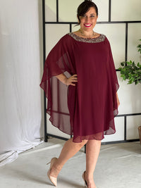 Etan Burgundy Evening Dress