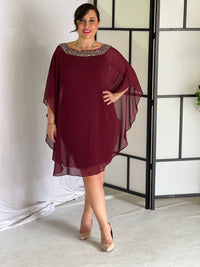 Etan Burgundy Evening Dress