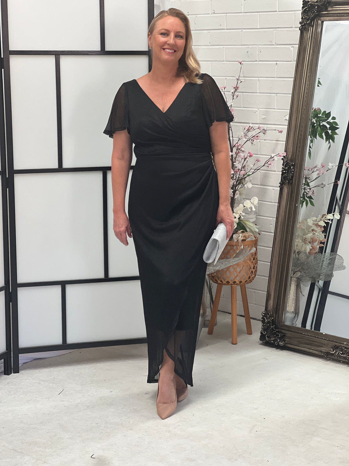 Gemma Black Shimmer Gown