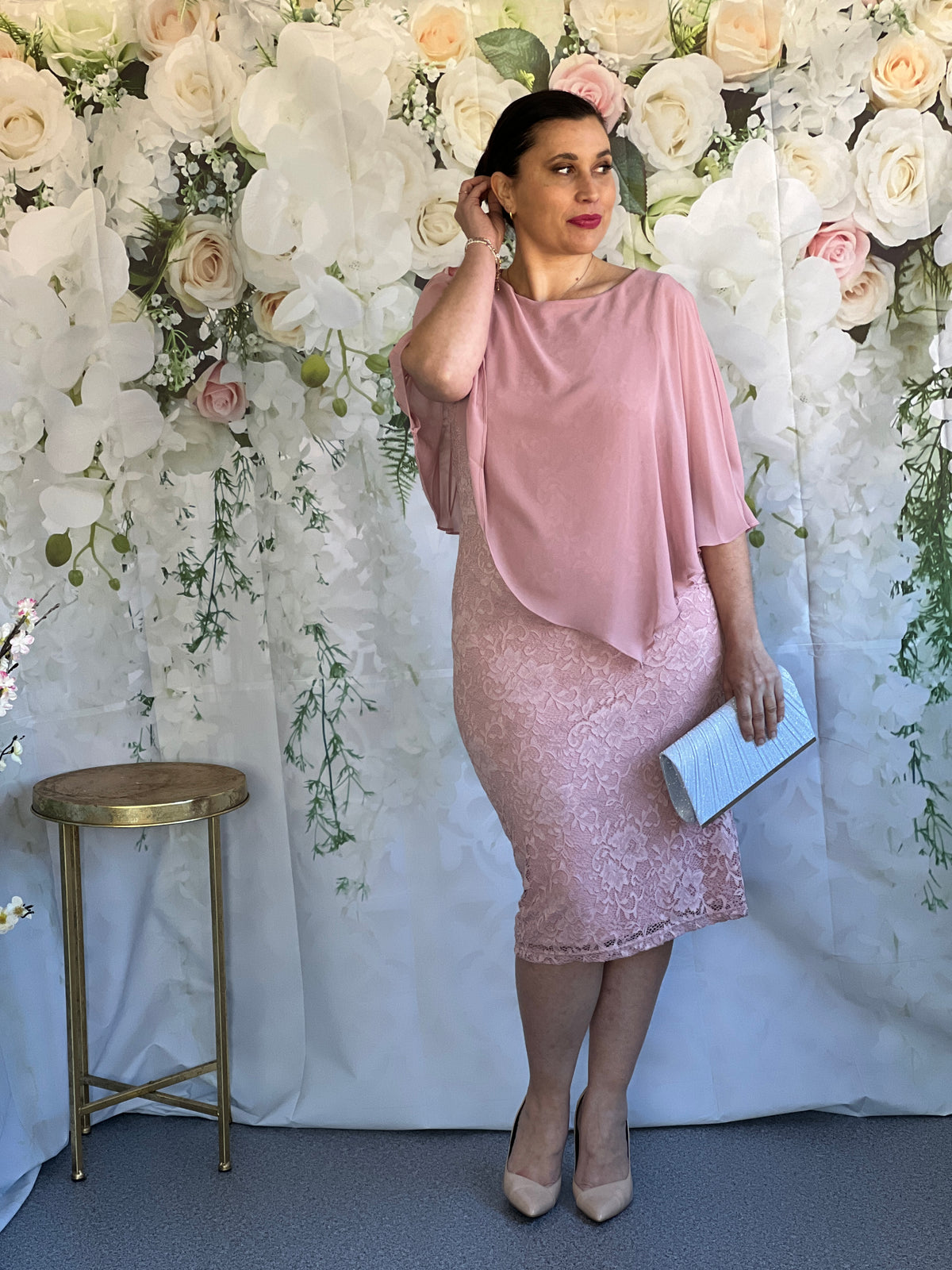 Geraldine Blush Lace Dress