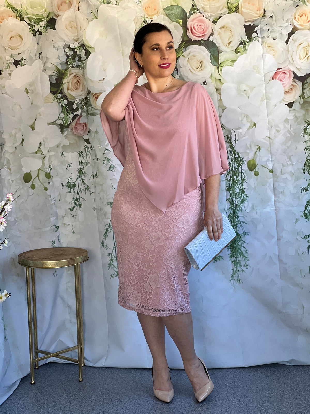 Geraldine Blush Lace Dress