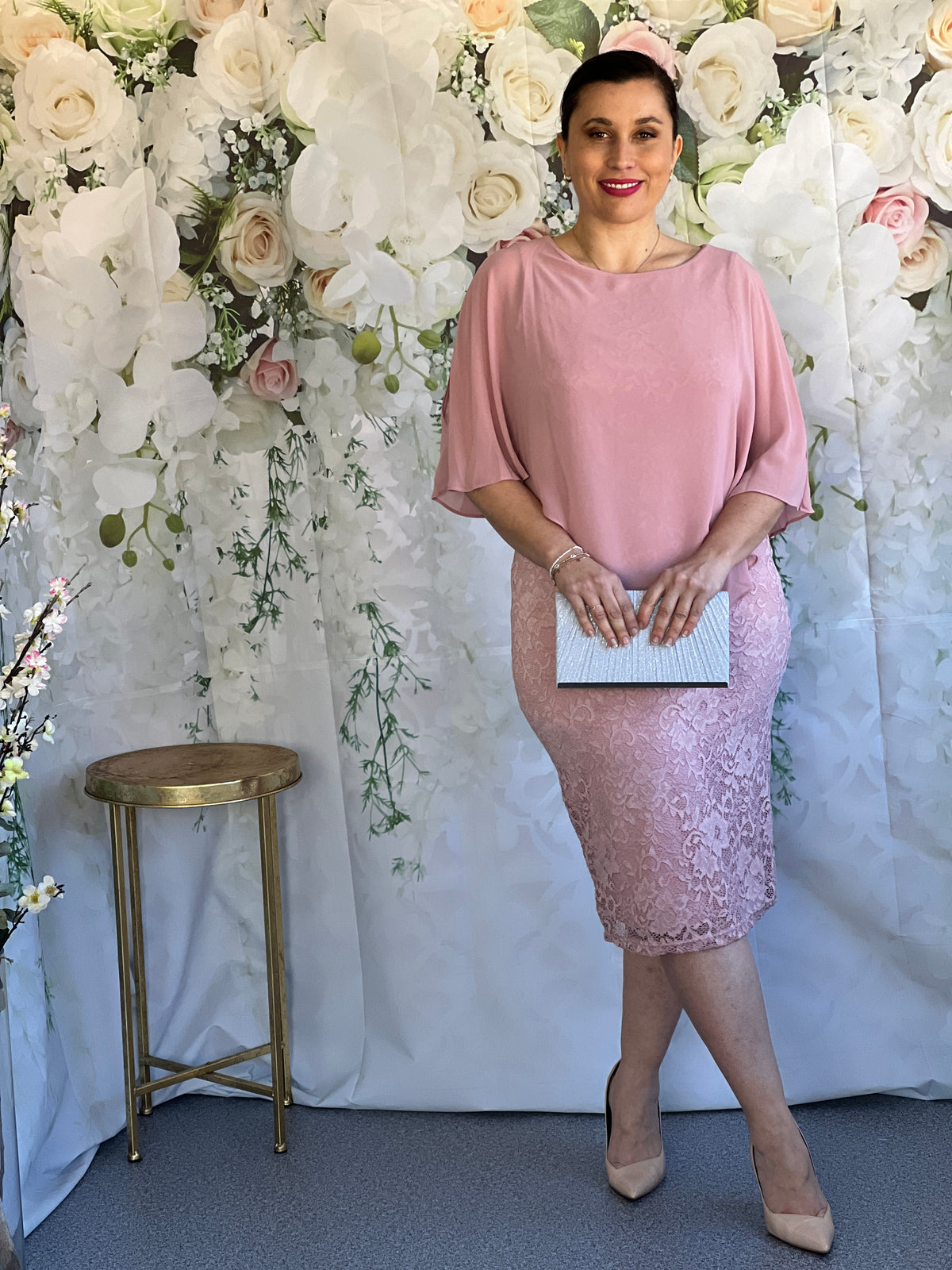 Geraldine Blush Lace Dress