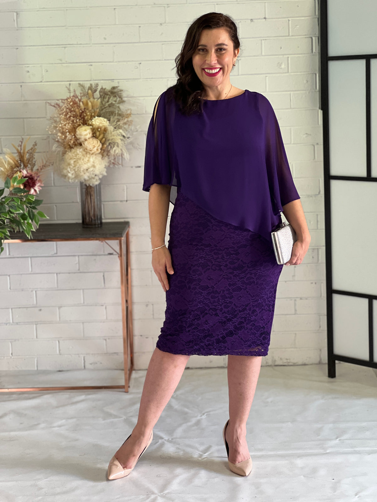 Geraldine Purple Lace Dress