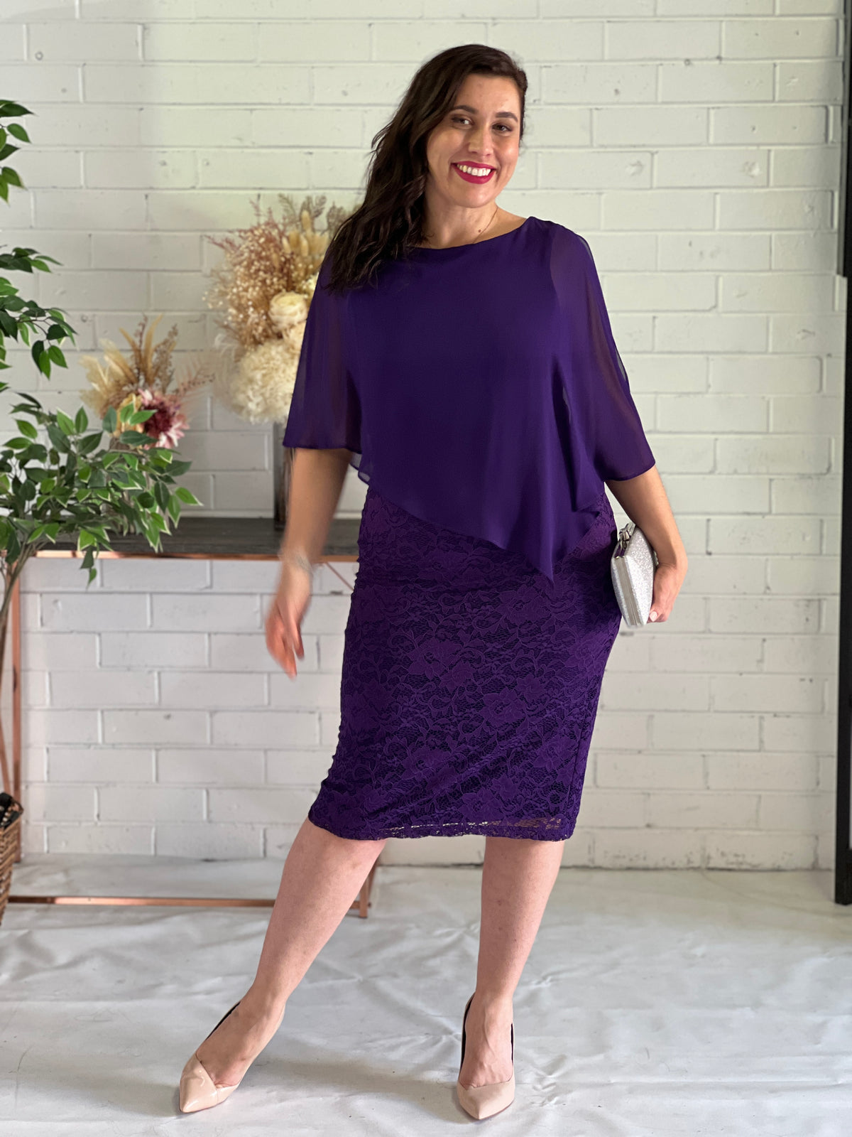 Geraldine Purple Lace Dress