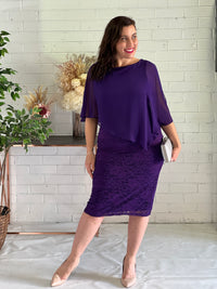 Geraldine Purple Lace Dress