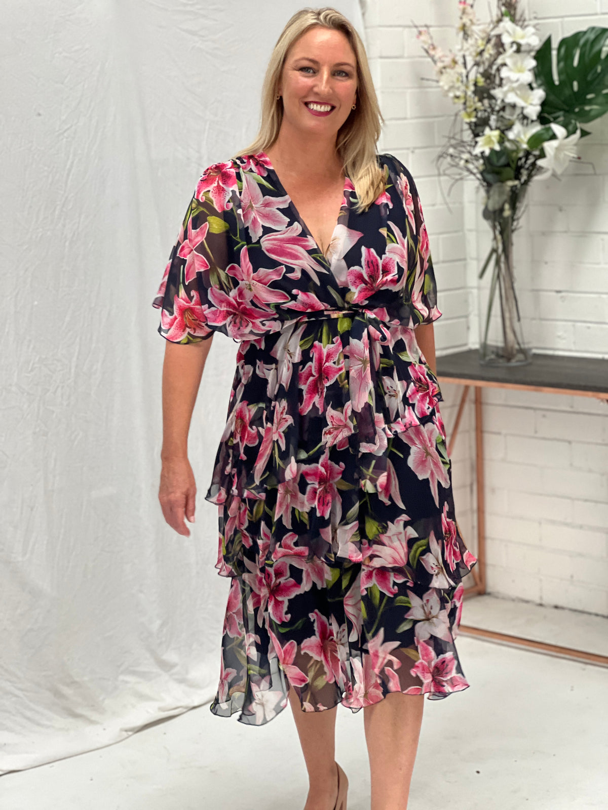 Harper Navy Floral Dress