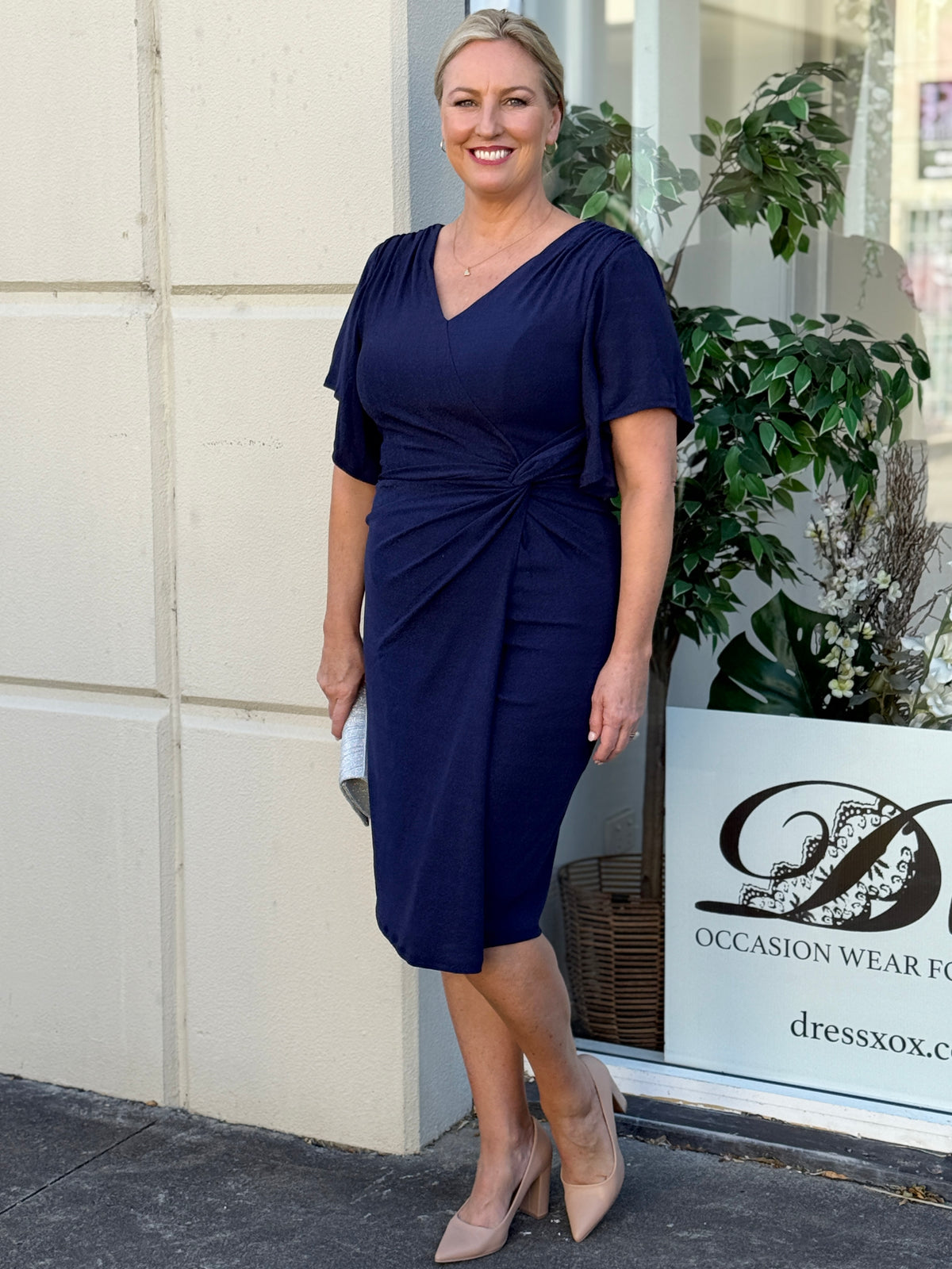 Imani Navy Glitter Evening Dress