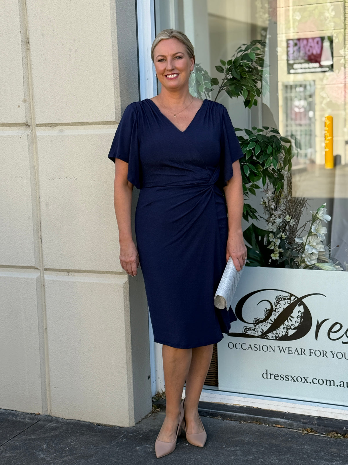 Imani Navy Glitter Evening Dress
