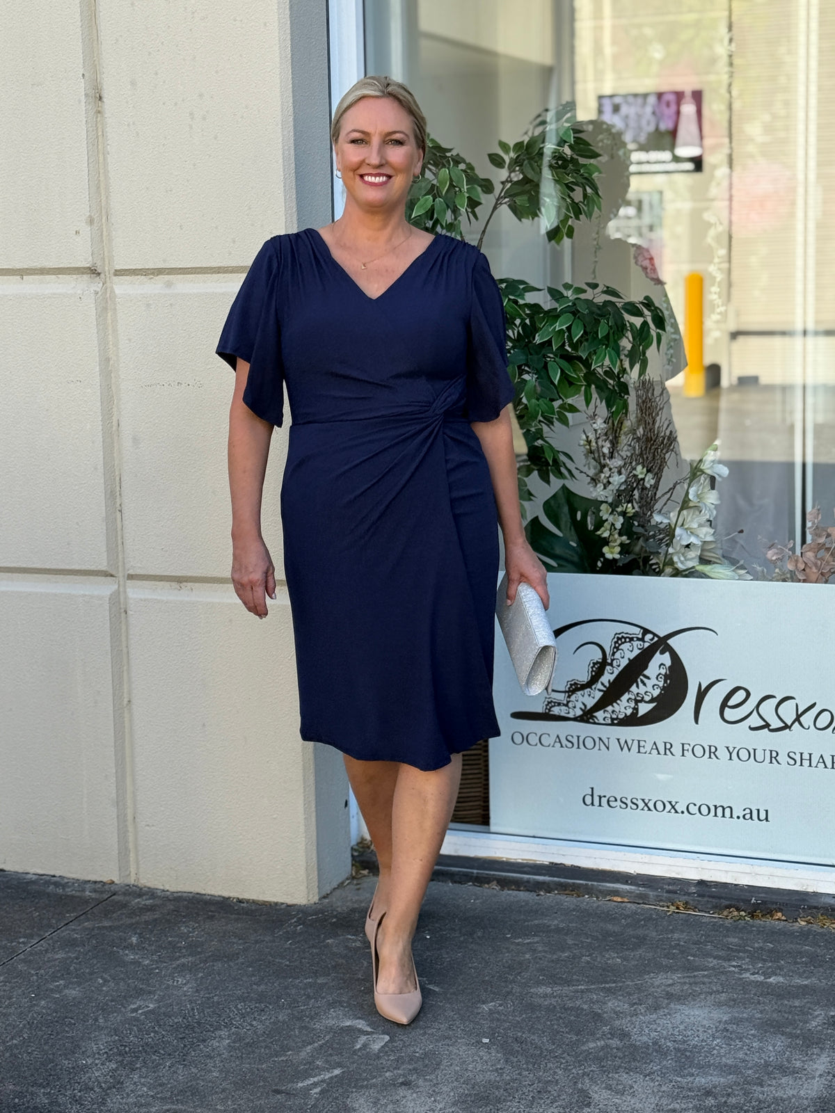 Imani Navy Glitter Evening Dress
