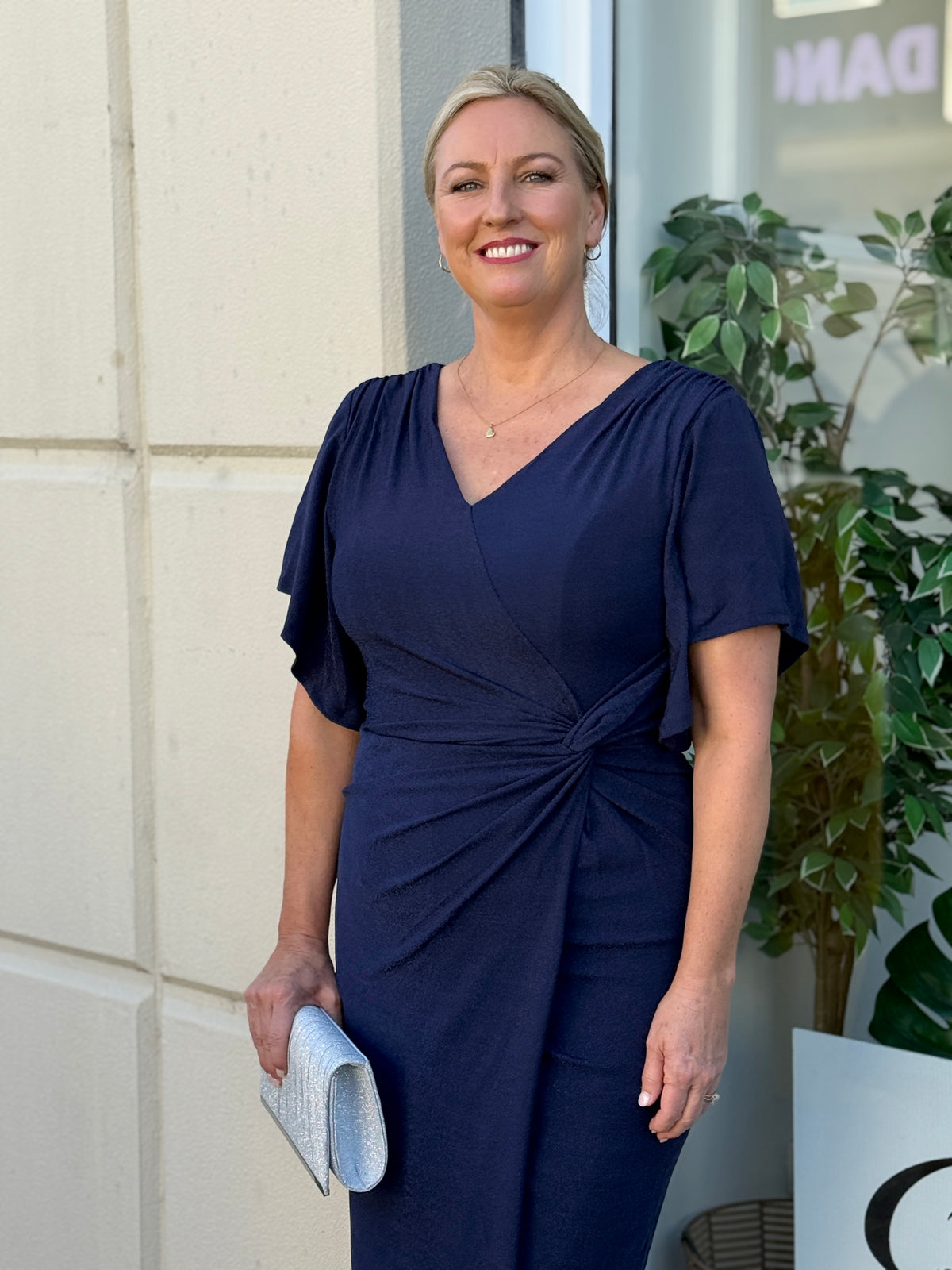 Imani Navy Glitter Evening Dress
