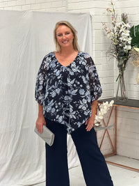 Kelly Navy Floral Top