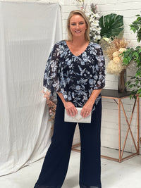 Kelly Navy Floral Top