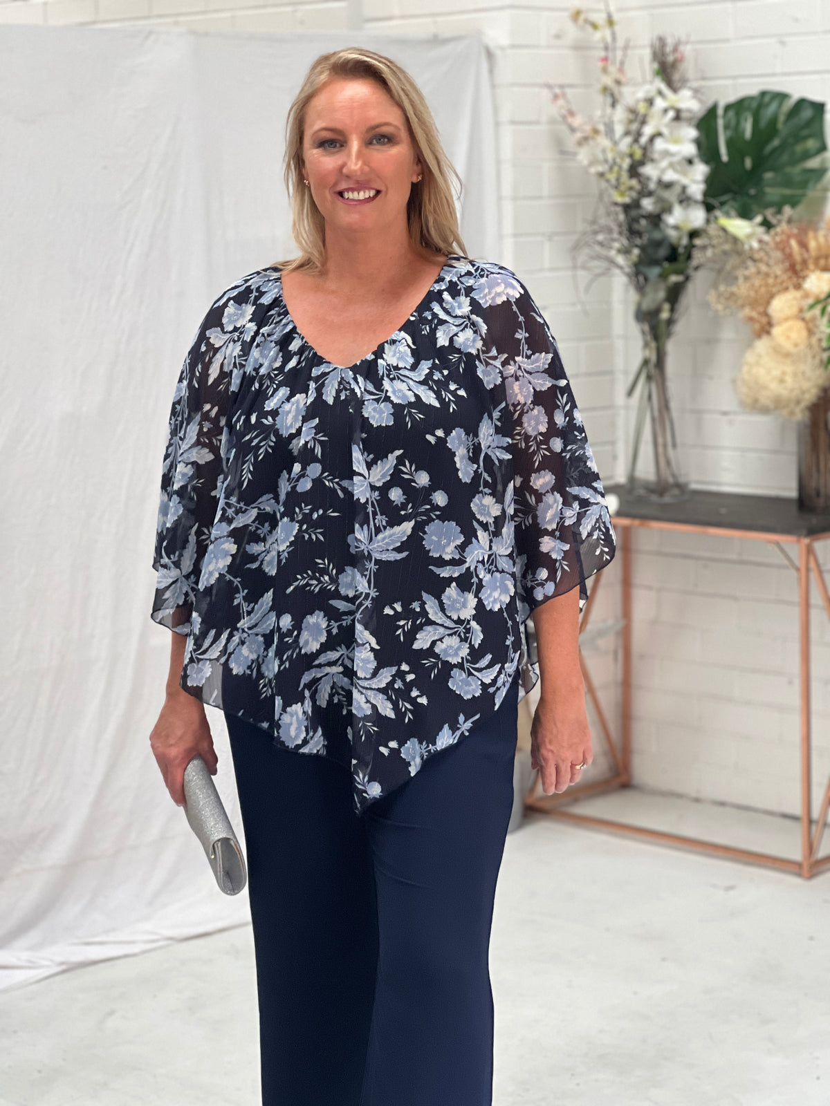 Kelly Navy Floral Top