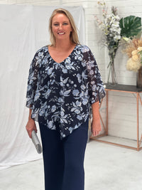 Kelly Navy Floral Top