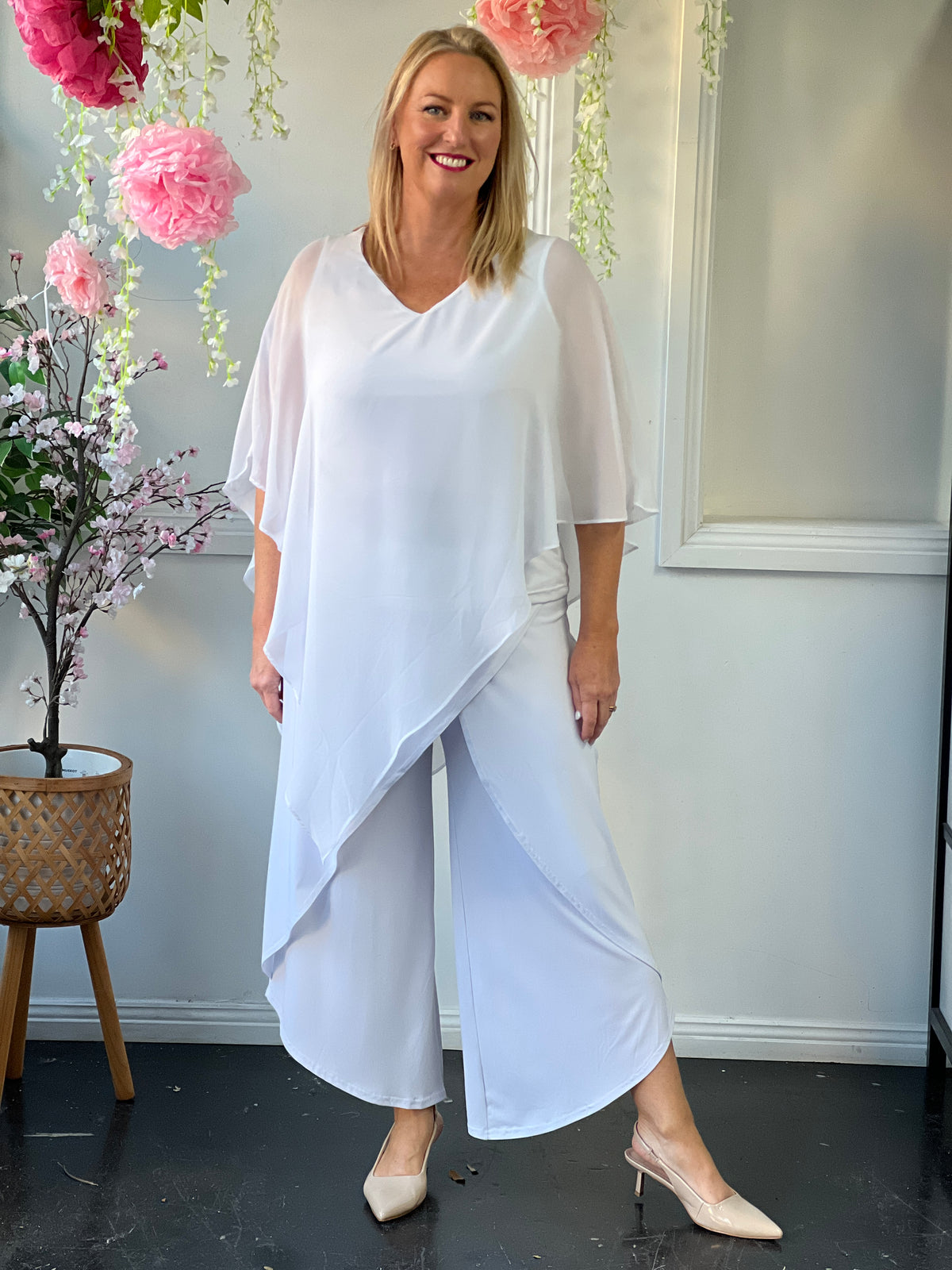 Pyrmont White Layered Pants