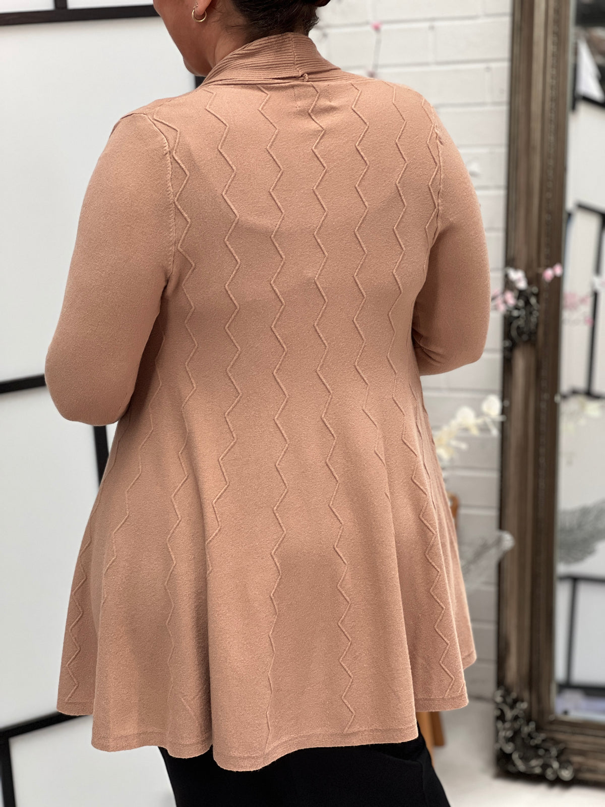 Olinda Beige Wool Knit Cardigan