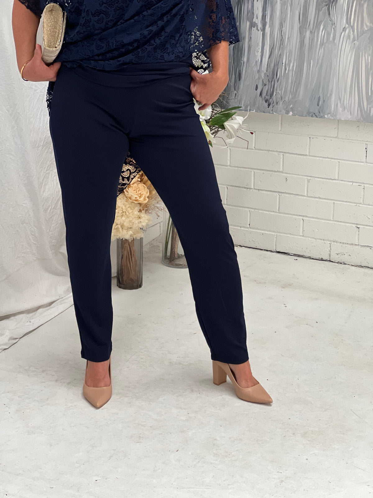 Juno Navy Jersey Pants