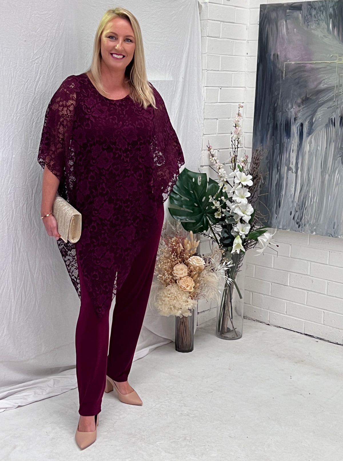 Owen Wine Lace Top