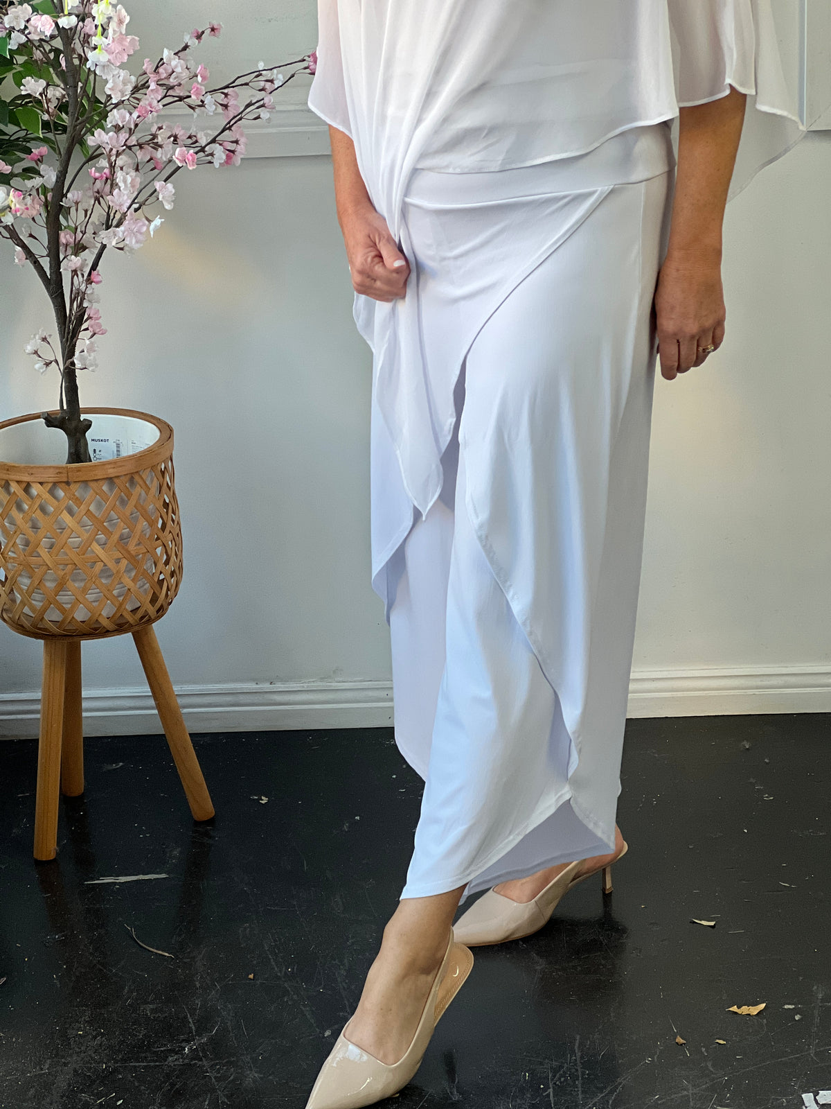 Pyrmont White Layered Pants