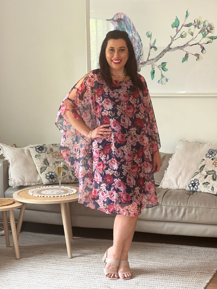 Rowena Navy Floral Dress