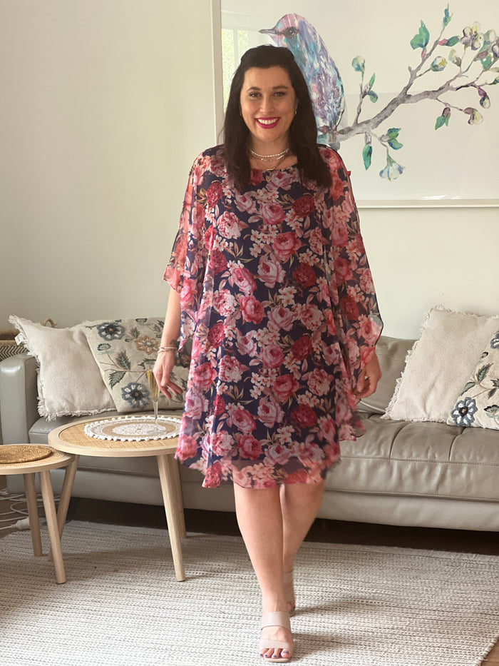 Rowena Navy Floral Dress