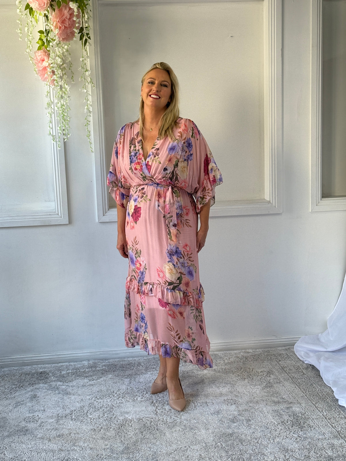 Umara Blush Silk Dress