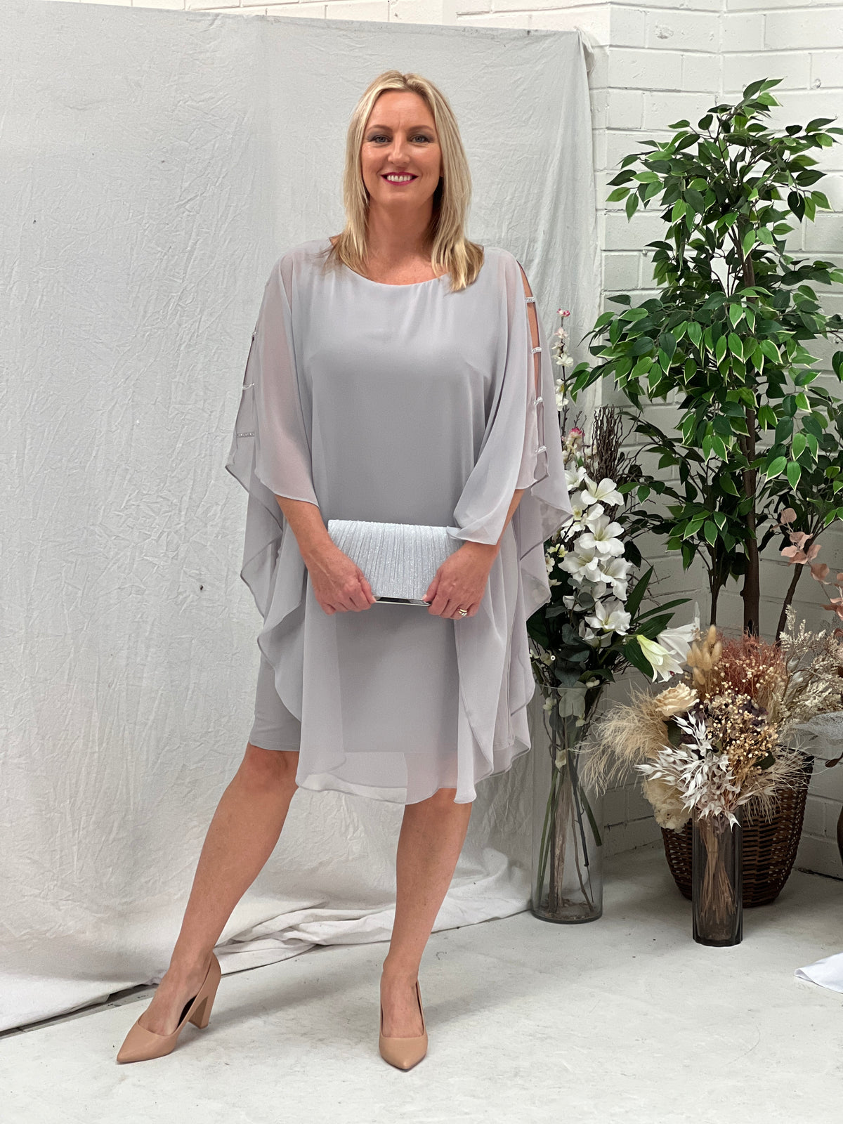 Una Silver Evening Dress
