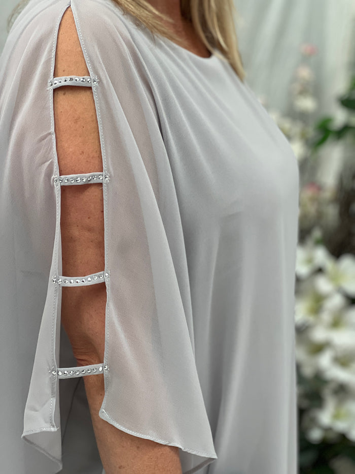 Una Silver Evening Dress