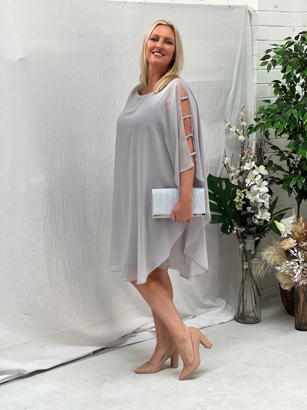 Una Silver Evening Dress